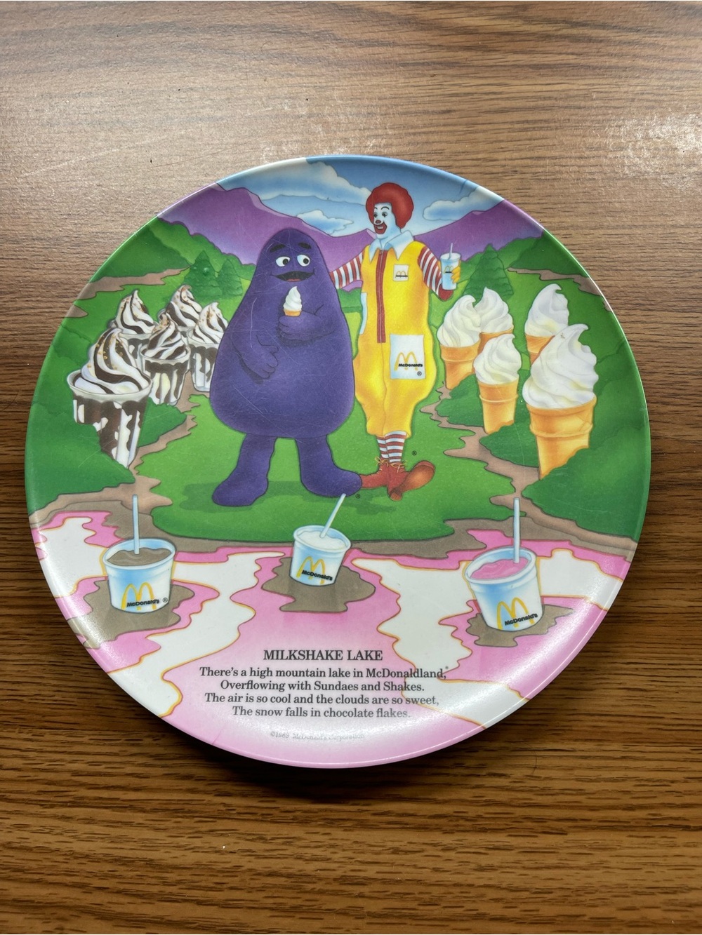 McDonald's Purple Grimace & Ronald McDonald Decorative plasticPlate - Multi-Col